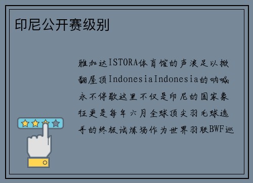 印尼公开赛级别
